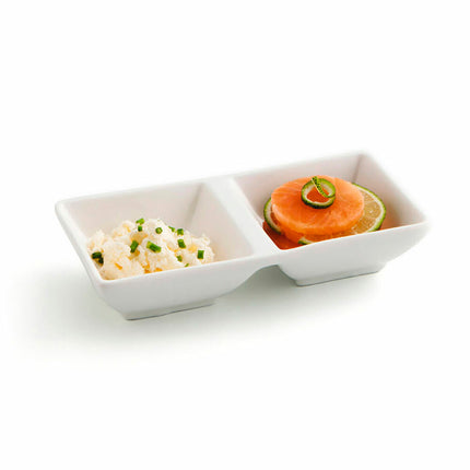 Tablett für Snacks Quid Select aus Keramik Weiß 15 x 7 cm (12 Stück) (Pack 12x)