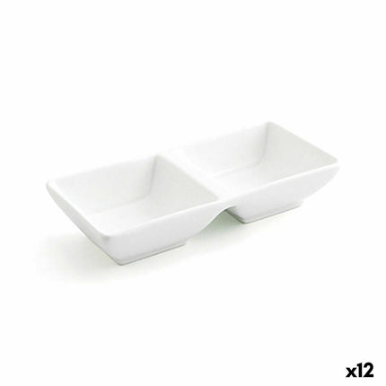 Tablett für Snacks Quid Select aus Keramik Weiß 15 x 7 cm (12 Stück) (Pack 12x)