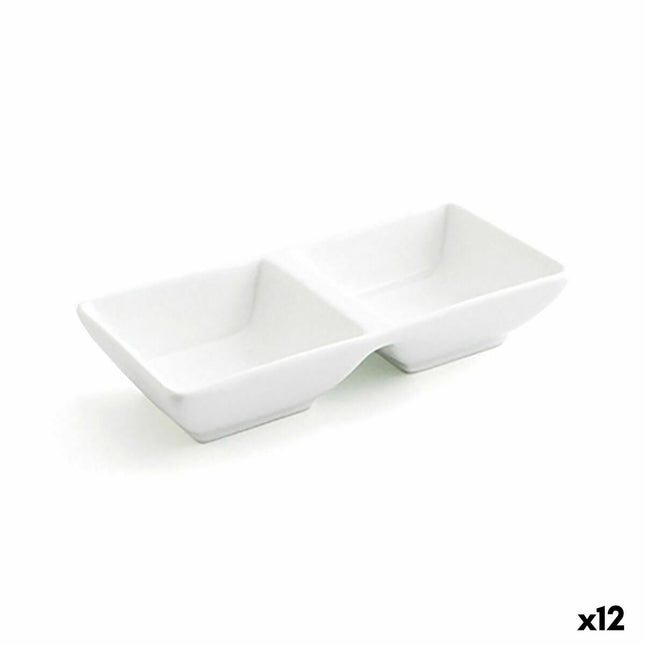 Tablett für Snacks Quid Select aus Keramik Weiß 15 x 7 cm (12 Stück) (Pack 12x)