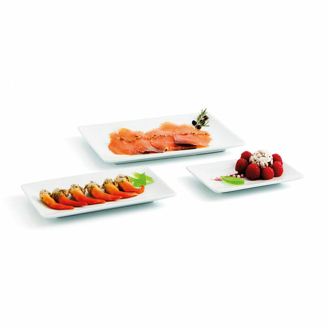 Tablett für Snacks Quid Gastro Fun aus Keramik Weiß 6 Stück