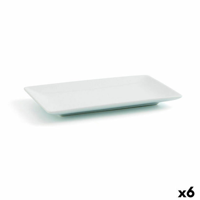 Teller Quid Gastro Fun klein aus Keramik Weiß (16,5 x 9,5 x 2 cm) (Pack 6x)