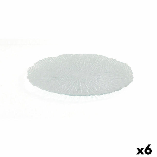 Flad plade Quid Mar De Viento Durchsichtig Glas Ø 28 cm (6 Stück) (Pack 6x)