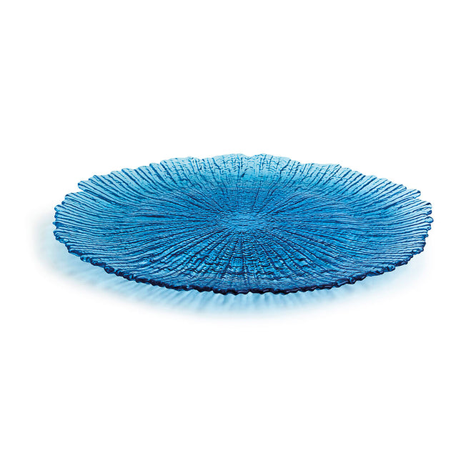 Flad plade Quid Mar de Viento Blau Glas (Ø 32 cm) (Pack 6x)