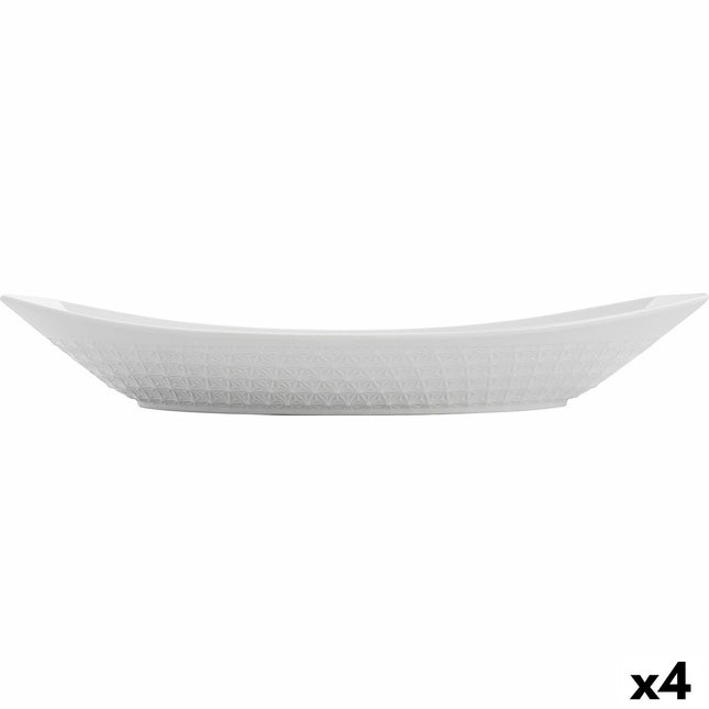 Kochschüssel Quid Gastro aus Keramik Weiß (39,5 x 19 x 8 cm) (4 Stück)
