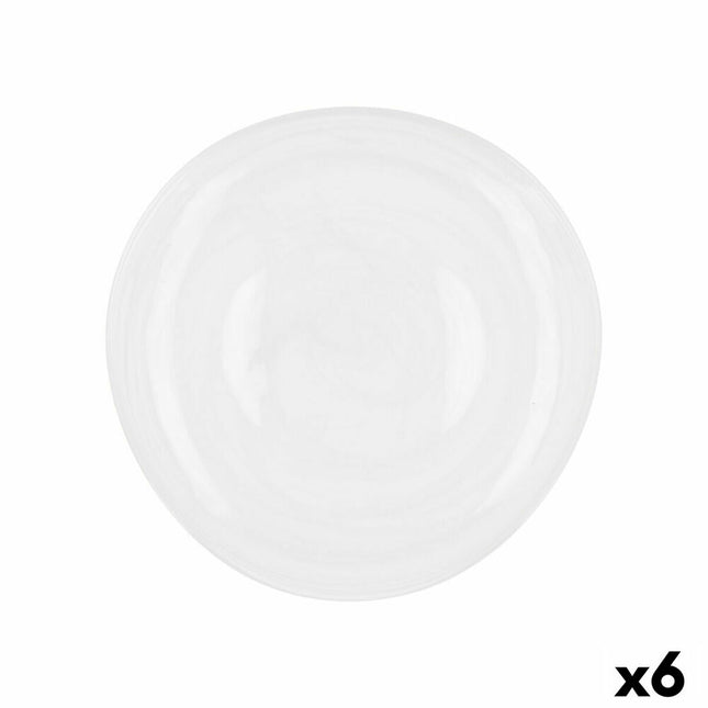 Flad plade Quid Boreal Weiß Glas (Ø 26 cm) (Pack 6x)