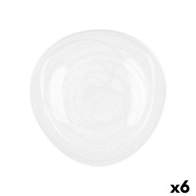Flad plade Quid Boreal Weiß Glas (Ø 30 cm) (Pack 6x)