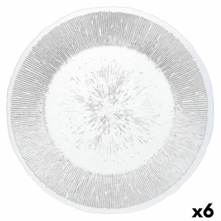 Flad plade Quid Lonja Durchsichtig Glas (Ø 32,7 cm) (6 Stück) (Pack 6x)