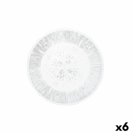 Flad plade Quid Lonja Durchsichtig Glas (Ø 21 cm) (Pack 6x)
