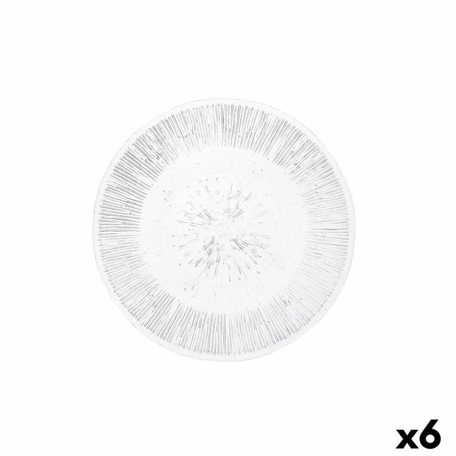 Flad plade Quid Lonja Durchsichtig Glas (Ø 21 cm) (Pack 6x)
