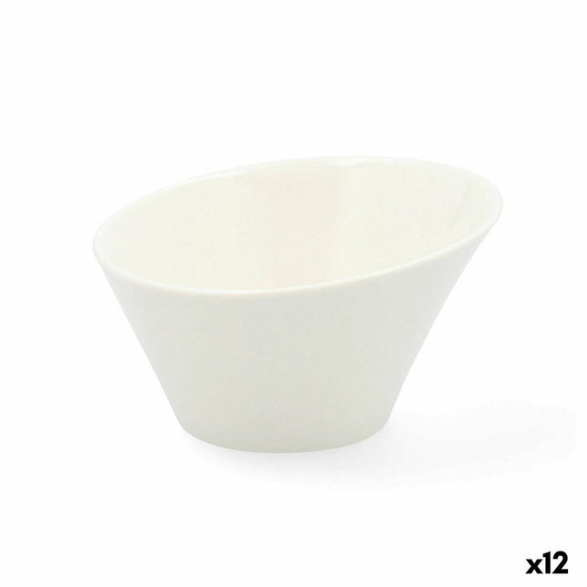 Tablett für Snacks Quid Select aus Keramik Weiß (12,5 cm) (Pack 12x)