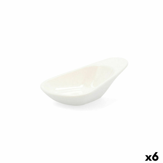 Tablett für Snacks Quid Select aus Keramik Weiß (10,5 cm) (Pack 6x)
