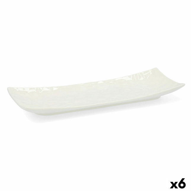 Tablett für Snacks Quid Select aus Keramik Weiß (20,5 x 7,5 cm) (Pack 6x)