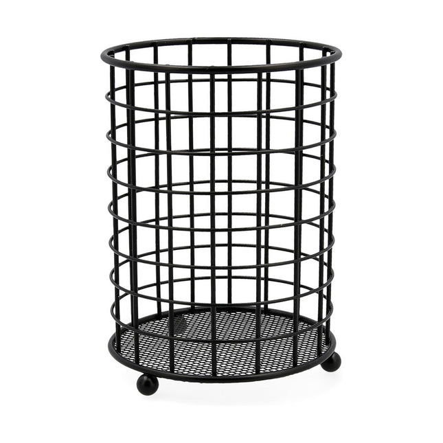 Gefäß für Küchenutensilien Quid Schwarz Metall (12,5 x 12,5 x 16,5 cm)