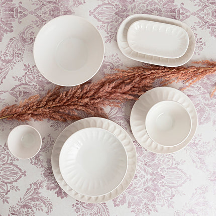 Geschirr Bidasoa Romantic Ivory aus Keramik Weiß 18 Stücke