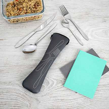 Besteck-Set Quid Grau 5 Stücke Metall