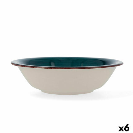 Salatschüssel Quid Zafiro Vita aus Keramik Blau (23 cm) (Pack 6x)