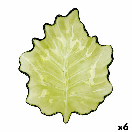 Tablett für Snacks Quid Laken grün Glas (22 x 18 cm) (Pack 6x)