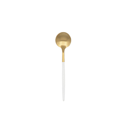 Löffel-Set Bidasoa Gio Gold Kaffee Weiß Metall 12 Stück