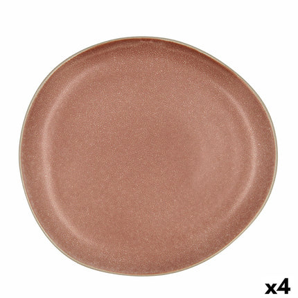 Flad plade Bidasoa Gio gelegentlich aus Keramik Braun 26,5 cm (4 Stück)