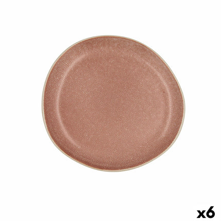 Flad plade Bidasoa Gio gelegentlich 20 cm aus Keramik Braun (6 Stück)