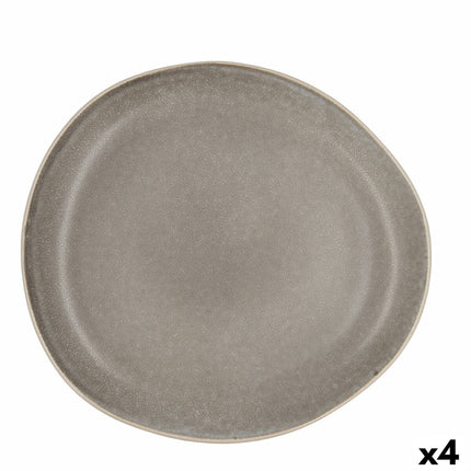 Flad plade Bidasoa Gio gelegentlich aus Keramik Grau 26,5 cm (4 Stück)