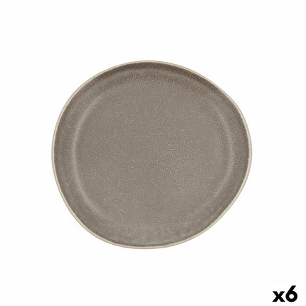 Flad plade Bidasoa Gio gelegentlich 20 cm aus Keramik Grau (6 Stück)