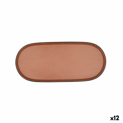 Tablett für Snacks Bidasoa Gio Braun Kunststoff 28 x 12 cm 12 Stück