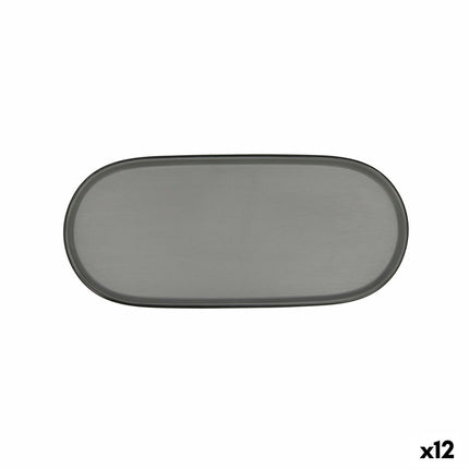 Tablett für Snacks Bidasoa Gio Grau Kunststoff 28 x 12 cm 12 Stück