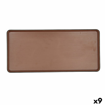 Tablett für Snacks Bidasoa Gio 31,5 x 14,5 cm Braun Kunststoff 9 Stück