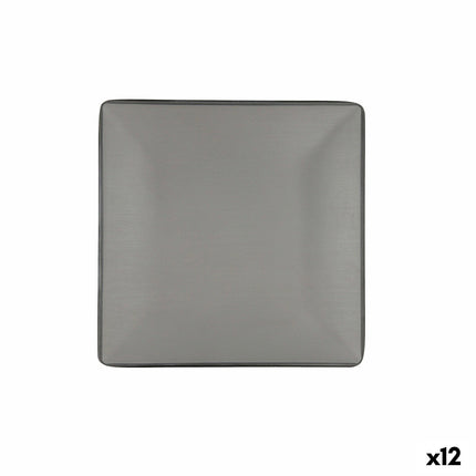 Flad plade Bidasoa Gio 21,5 x 21,5 cm Grau Kunststoff