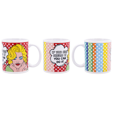 Kop Quid Comic Bunt aus Keramik 330 ml