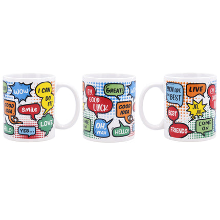 Kop Quid Comic Bunt aus Keramik 330 ml