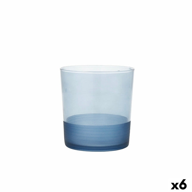 Becher Quid Pincel Blau Glas 380 ml (6 Stück)