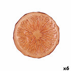 Flad plade Quid Acid Orange Glas 21 x 2 cm (6 Stück)