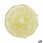 Flad plade Quid Acid Zitronengelb Gelb Glas 21 x 2 cm (6 Stück)