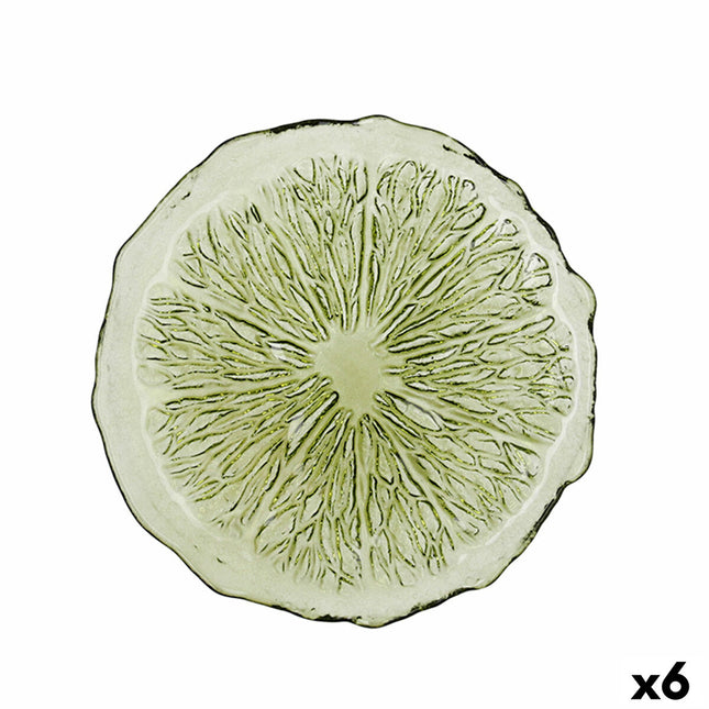 Flad plade Quid Acid Neongrün grün Glas 21 x 2 cm (6 Stück)