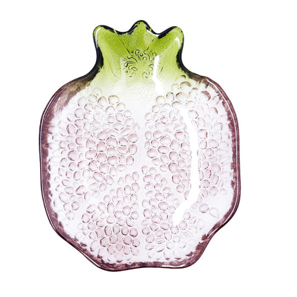 Teller Quid Acid Lila Granatapfel 21 x 17 x 5 cm Glas (6 Stück)
