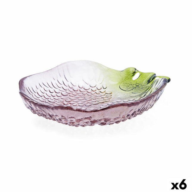 Teller Quid Acid Lila Granatapfel 21 x 17 x 5 cm Glas (6 Stück)