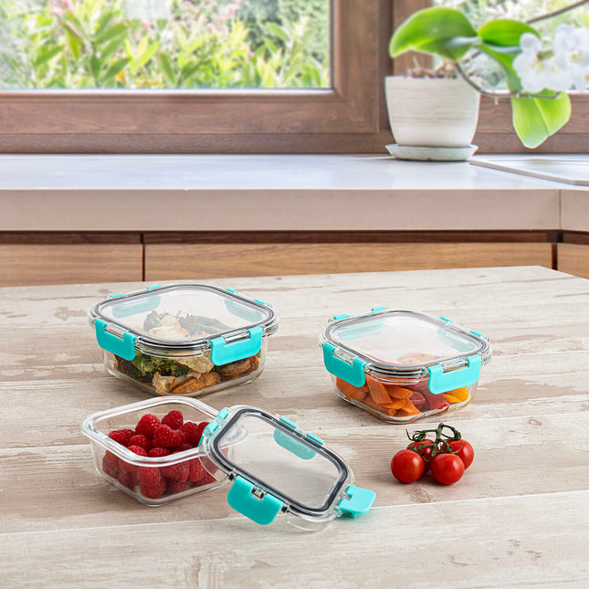 Lunchbox hermetisch Quid Purity karriert 530 ml Durchsichtig Glas