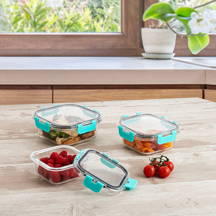 Lunchbox hermetisch Quid Purity karriert 800 ml Durchsichtig Glas