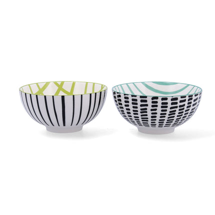 Schalenset Bidasoa Zigzag Bunt aus Keramik 15 x 15 x 7,3 cm (2 Stücke)