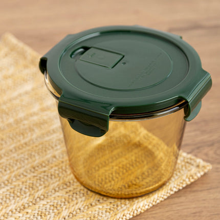 Lunchbox hermetisch Bidasoa Infinity kreisförmig grün Gelb Glas 700 ml