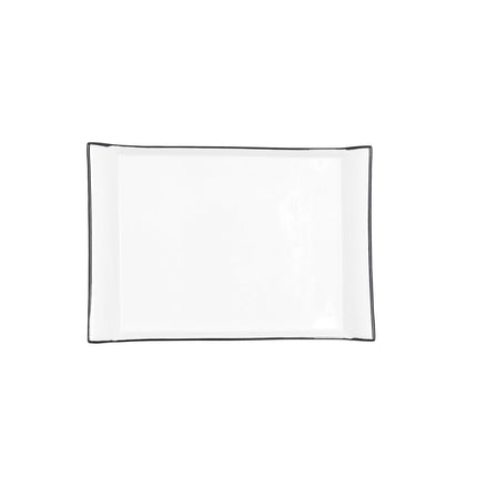 Tablett für Snacks Quid Gastro Black Weiß aus Keramik 26 x 18 cm