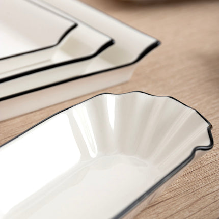Tablett für Snacks Quid Gastro Black Weiß aus Keramik 31 x 23 cm