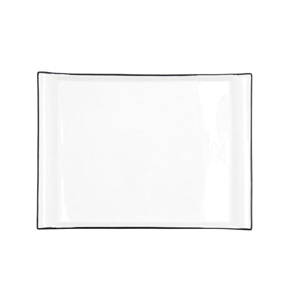 Tablett für Snacks Quid Gastro Black Weiß aus Keramik 31 x 23 cm
