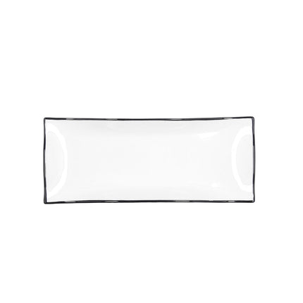 Flacher Teller Quid Gastro Black Weiß aus Keramik 29,5 x 11 x 3 cm