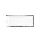 Flacher Teller Quid Gastro Black Weiß aus Keramik 29,5 x 11 x 3 cm