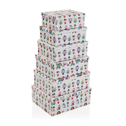 Satz stapelbarer Organizerboxen Versa 35 x 16,5 x 43 cm