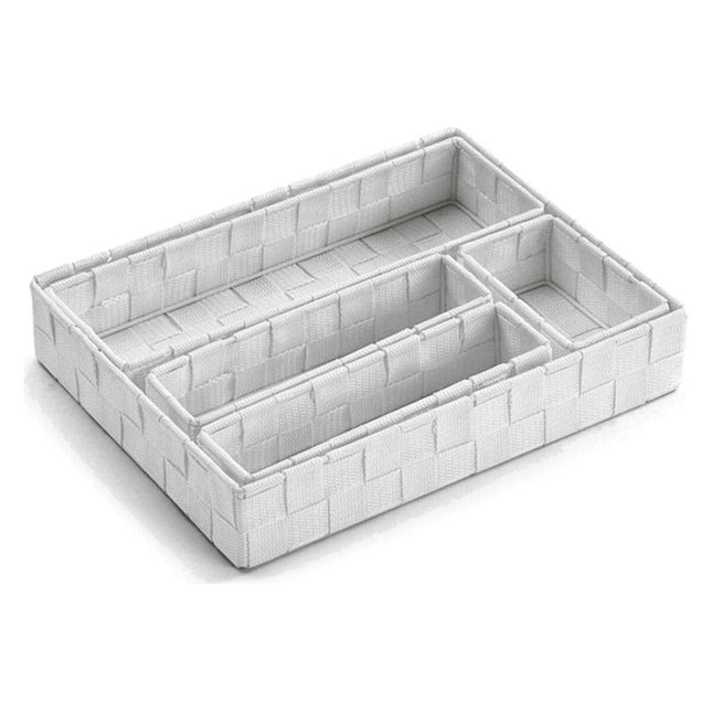 Satz stapelbarer Organizerboxen Versa Textil (5 Stücke) (6 x 34 x 26 cm) (6 x 34 x 26 cm)