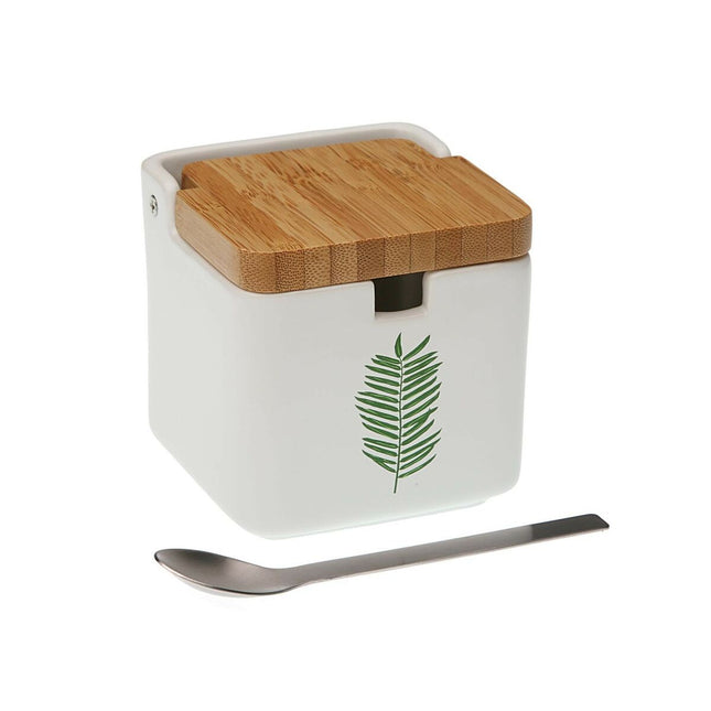 Zuckerdose Versa Hojas aus Keramik (8,5 x 8,7 x 8,5 cm)